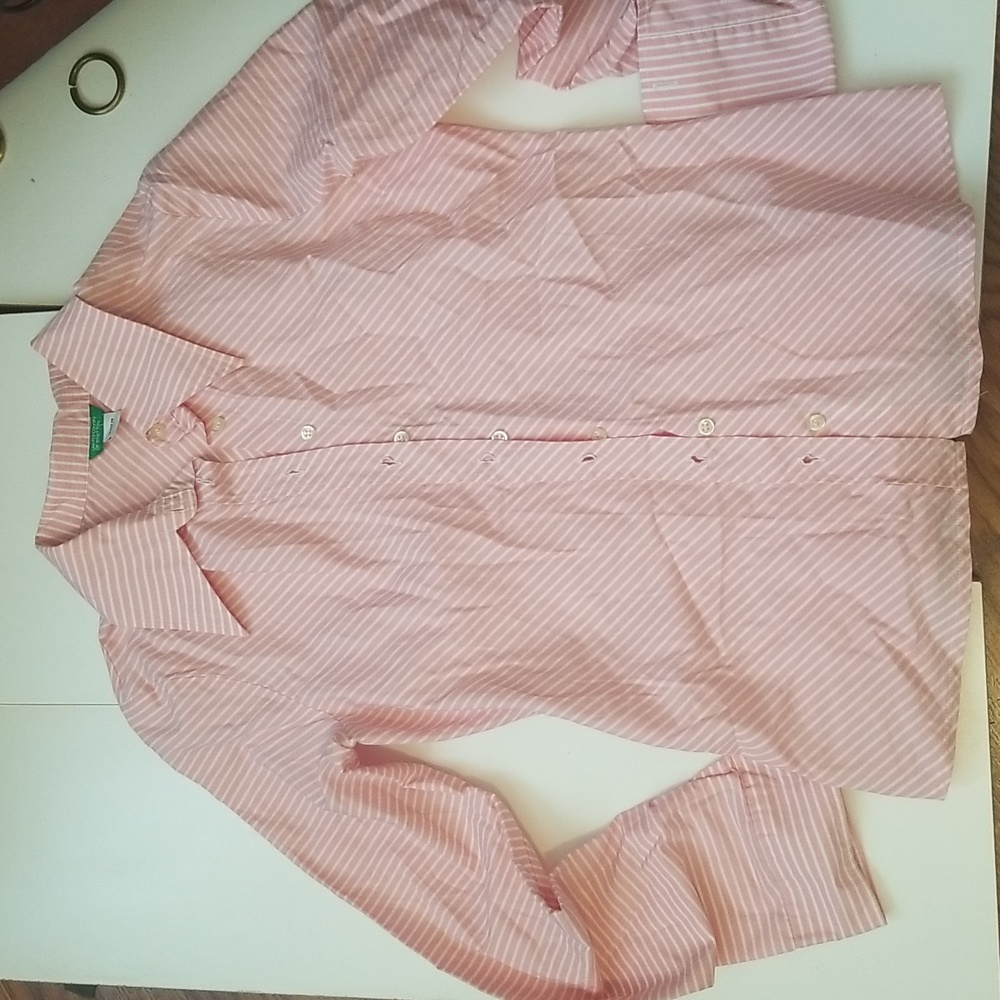 United Colors of Benetton: Pink stripped LS Shirt